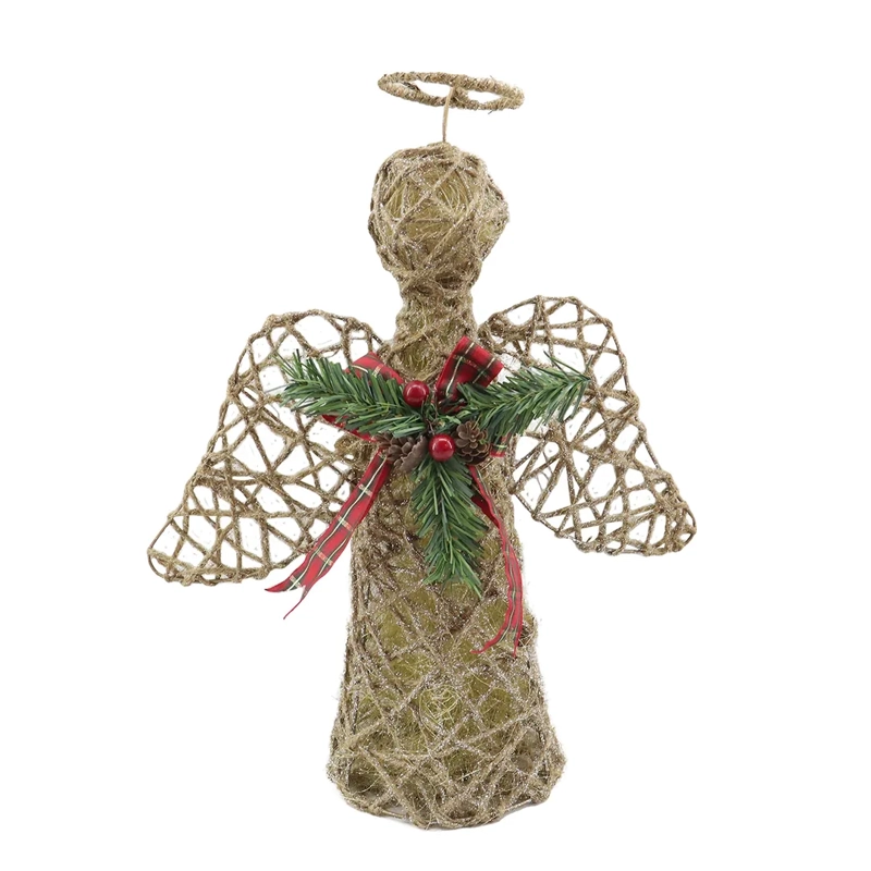 ADORNO NAVIDEÑO RIPLEY HOME TRADITIONAL XMAS ÁNGEL TEJIDO SOGA - 2