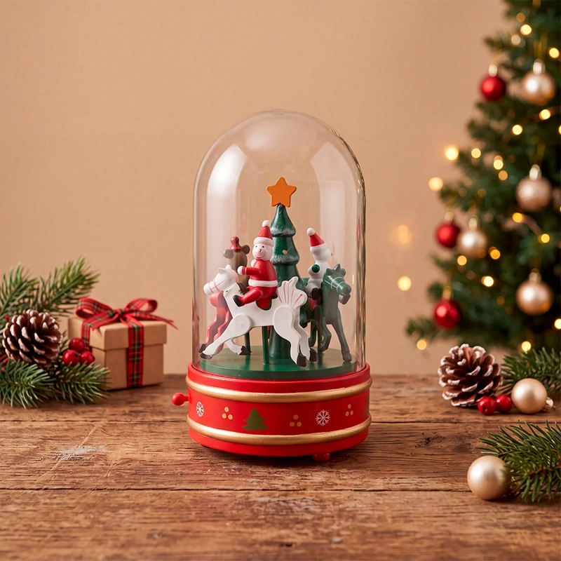 ADORNO NAVIDEÑO RIPLEY HOME VILLA COLECCIÓN CARRUSEL CÚPULA M - 1