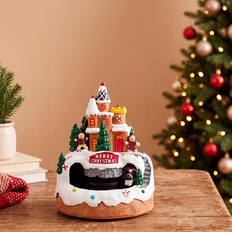 ADORNO NAVIDEÑO RIPLEY HOME VILLA COLECCIÓN CASTILLO GALLETA M - 1
