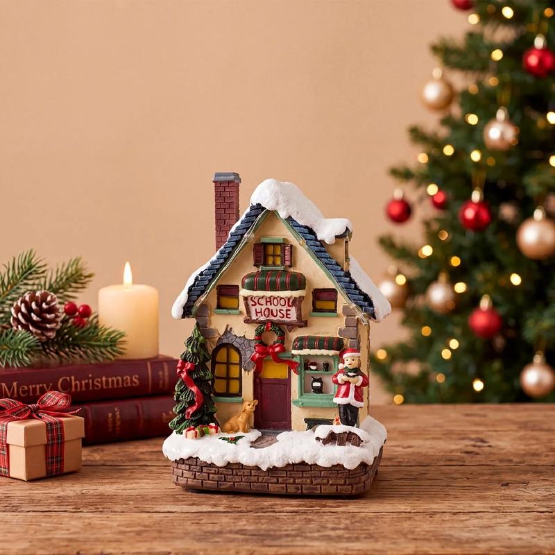 ADORNO NAVIDEÑO RIPLEY HOME VILLA COLECCIÓN SCHOOL HOUSE S  - 1