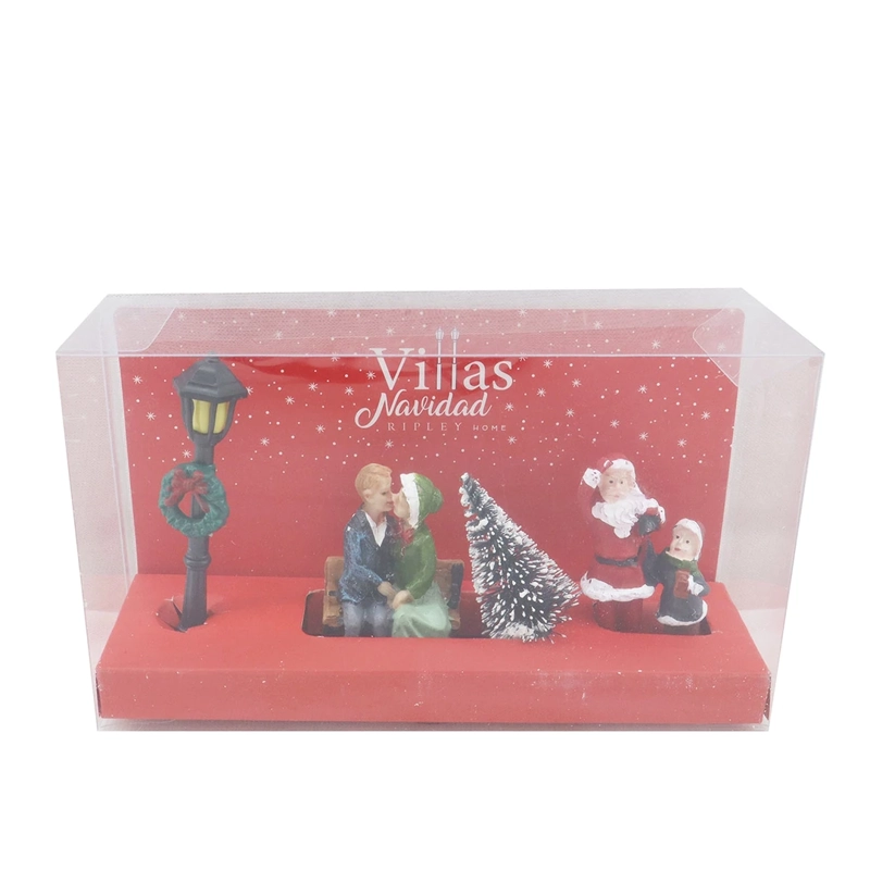 ADORNO NAVIDEÑO RIPLEY HOME VILLA COLECCIÓN SET X4 SANTA NAVIDAD - 3