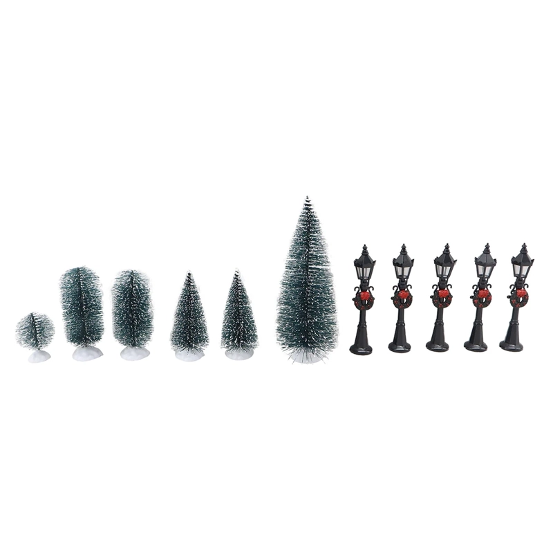 ADORNO NAVIDEÑO RIPLEY HOME VILLA COLECCIÓN SET X6 FAROLES Y ÁRBOLES - 2