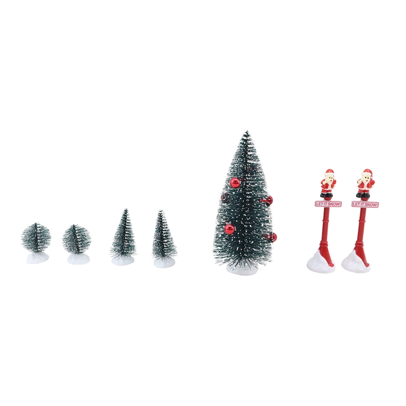 ADORNO NAVIDEÑO RIPLEY HOME VILLA COLECCIÓN SET X7 FAROLES Y ÁRBOLES - 2