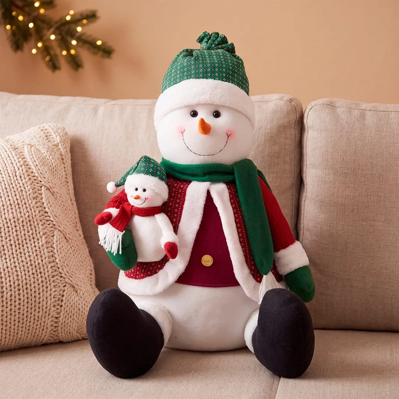 ADORNO NAVIDEÑO RIPLEY HOME PELUCHE SNOWMAN SENTADO - 1