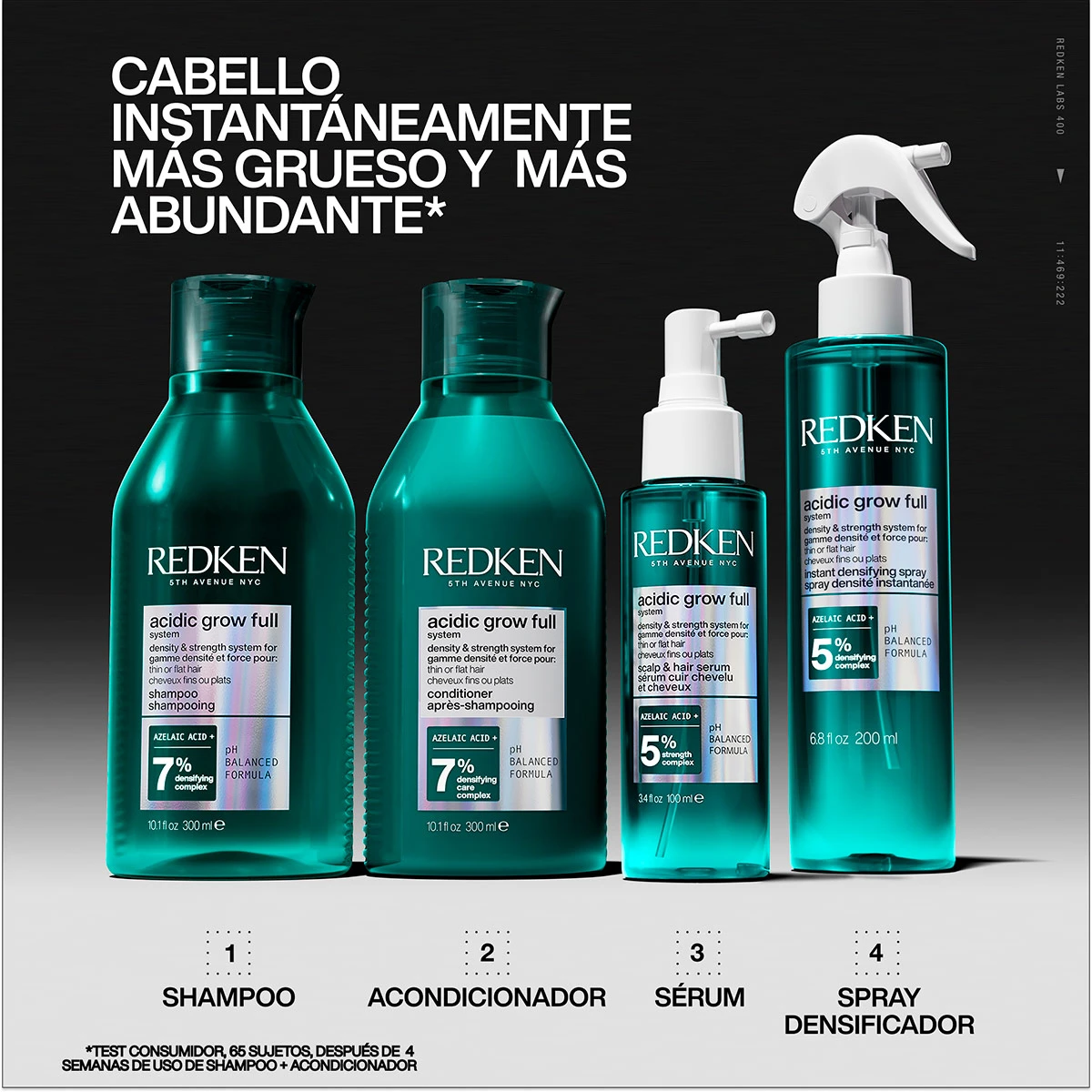 SHAMPOO VOLUMINIZADOR REDKEN ACIDIC GROWTH FULL SYSTEM 300ML - 6
