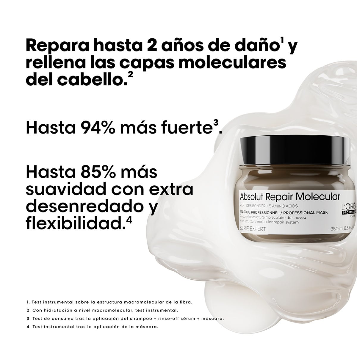 SET REPARACIÓN MOLECULAR L'OREAL PROFESSIONNEL ABSOLUT REPAIR 300ML+250ML+30ML - 4