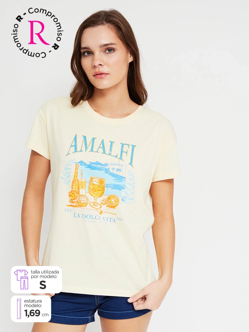 POLERA MUJER INDEX ALGODÓN MANGA CORTA GRÁFICA