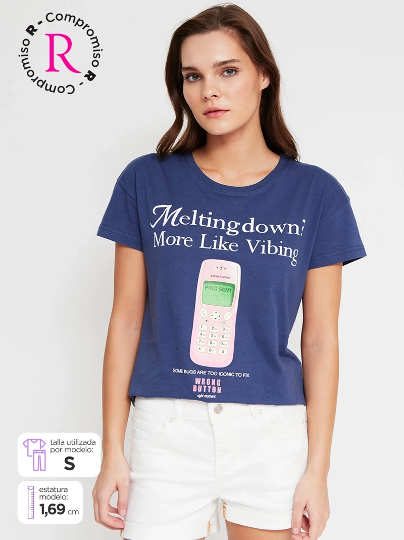 POLERA MUJER INDEX ALGODÓN MANGA CORTA GRÁFICA
