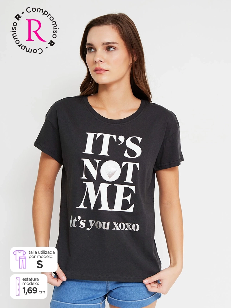 POLERA MUJER INDEX ALGODÓN MANGA CORTA GRÁFICA