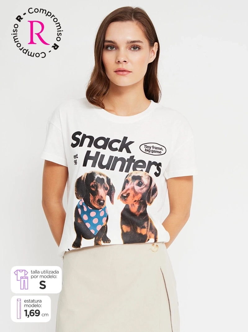 POLERA MUJER INDEX ALGODÓN MANGA CORTA GRÁFICA - 1