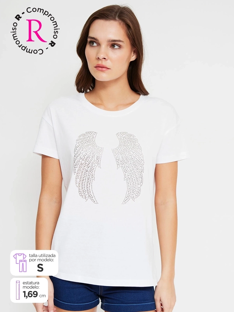 POLERA MUJER INDEX ALGODÓN MANGA CORTA GRÁFICA