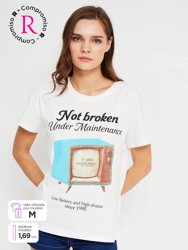 POLERA MUJER INDEX ALGODÓN MANGA CORTA GRÁFICA - 1
