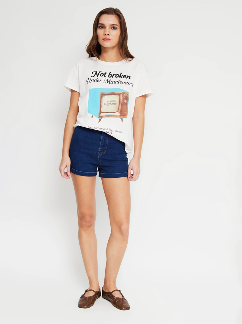 POLERA MUJER INDEX ALGODÓN MANGA CORTA GRÁFICA - 4