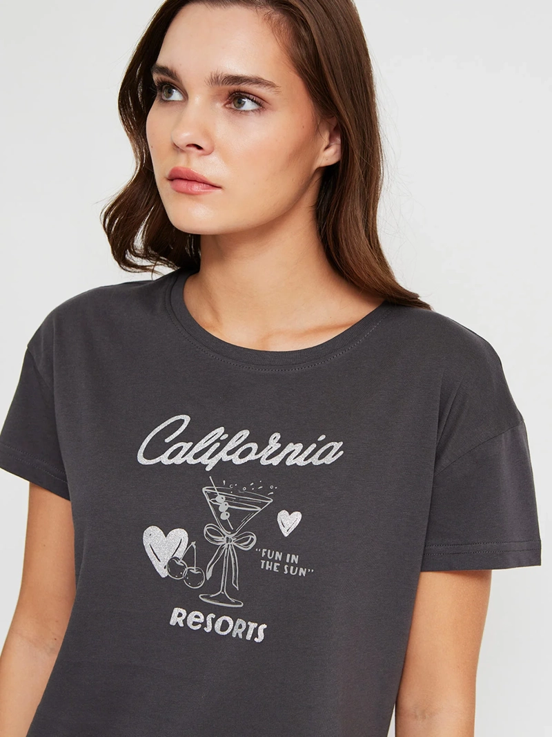 POLERA MUJER INDEX ALGODÓN MANGA CORTA GRÁFICA - 3