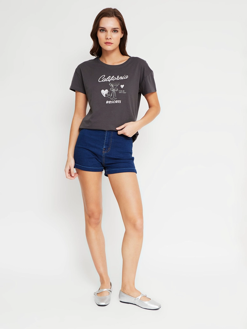 POLERA MUJER INDEX ALGODÓN MANGA CORTA GRÁFICA - 4