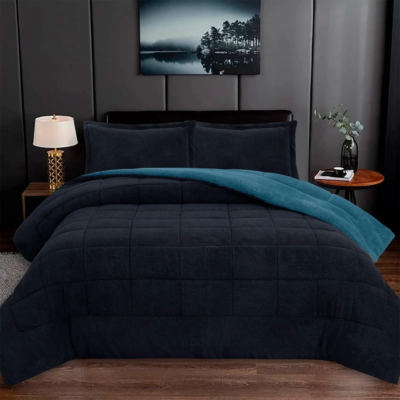 PLUMÓN ANDES SHERPA BICOLOR 1.5 PLAZAS AZUL - 1