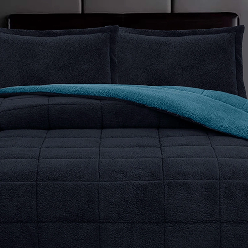 PLUMÓN ANDES SHERPA BICOLOR 1.5 PLAZAS AZUL - 2