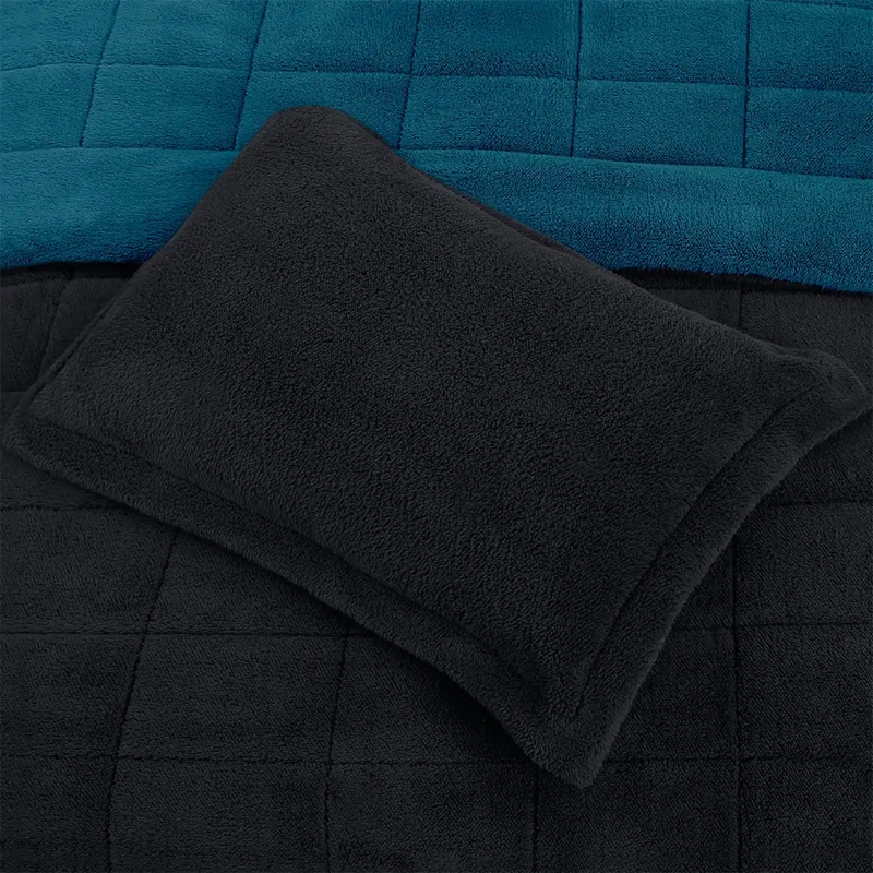 PLUMÓN ANDES SHERPA BICOLOR 1.5 PLAZAS AZUL - 4