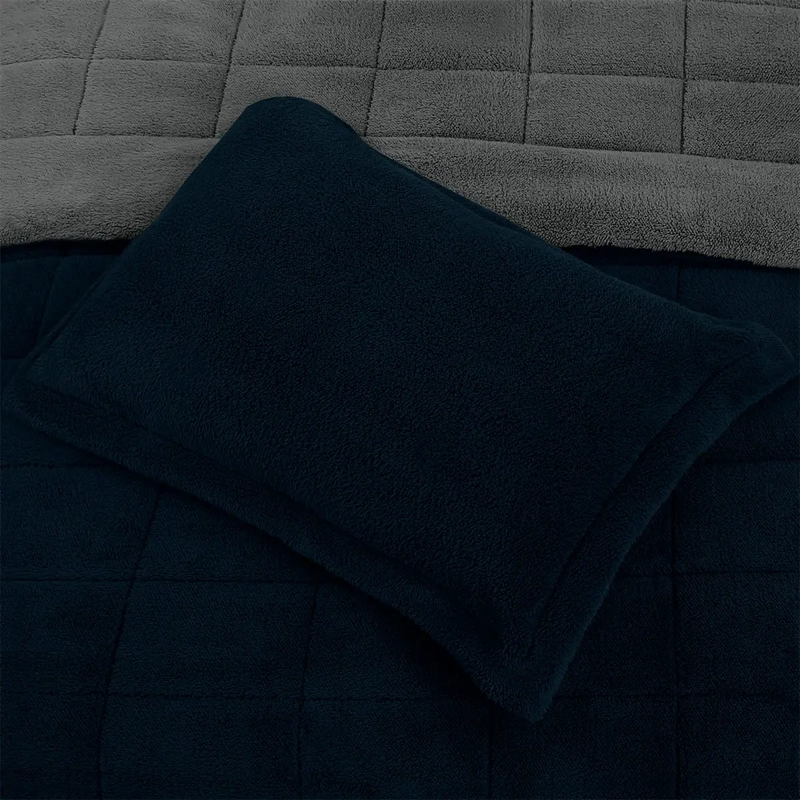 PLUMÓN ANDES SHERPA BICOLOR 1.5 PLAZAS GRIS - 4