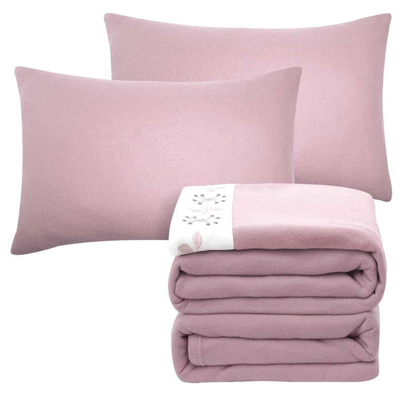 JUEGO DE SÁBANAS ANDES POLAR BORDADA GEO 1.5 PLAZAS ROSA - 4