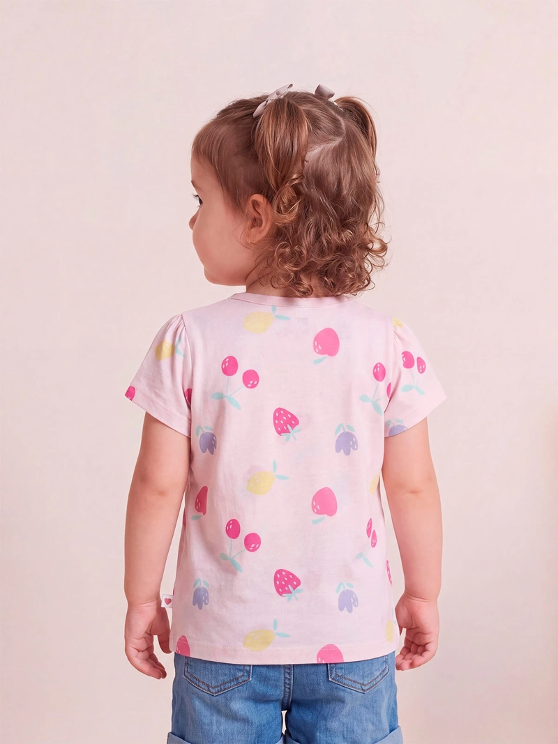 POLERA NIÑA BABY HARVEST MANGA CORTA ALGODÓN ESTAMPADO FIGURAS - 2