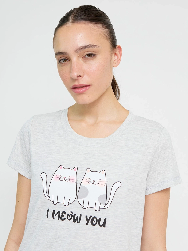 POLERA DE PIJAMA MUJER INDEX MANGA CORTA PRINT - 3