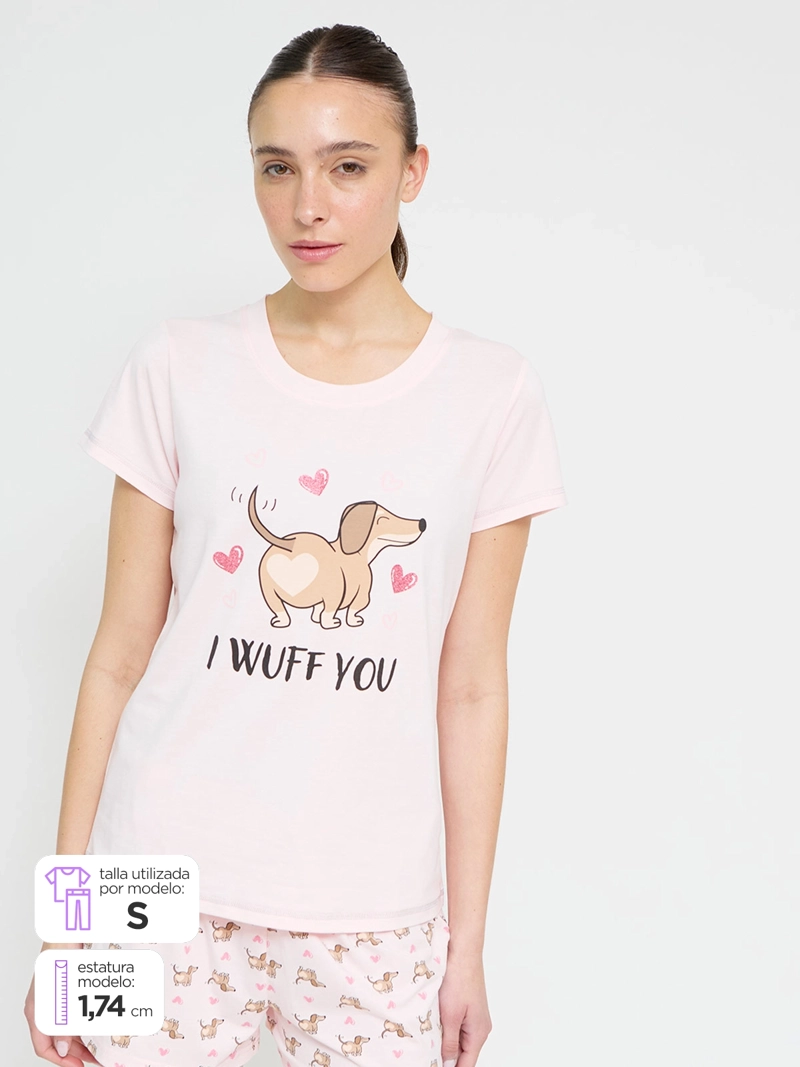 POLERA DE PIJAMA MUJER INDEX MANGA CORTA PRINT