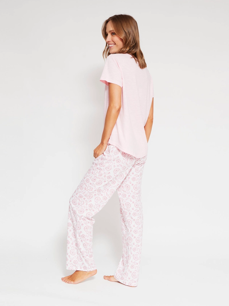 PIJAMA MUJER AZIZ MANGA CORTA PANTALÓN LARGO - 2