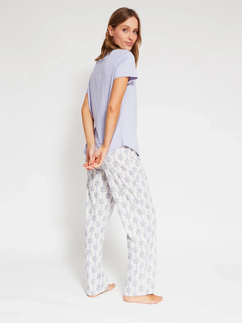 PIJAMA MUJER AZIZ MANGA CORTA PANTALÓN LARGO - 2