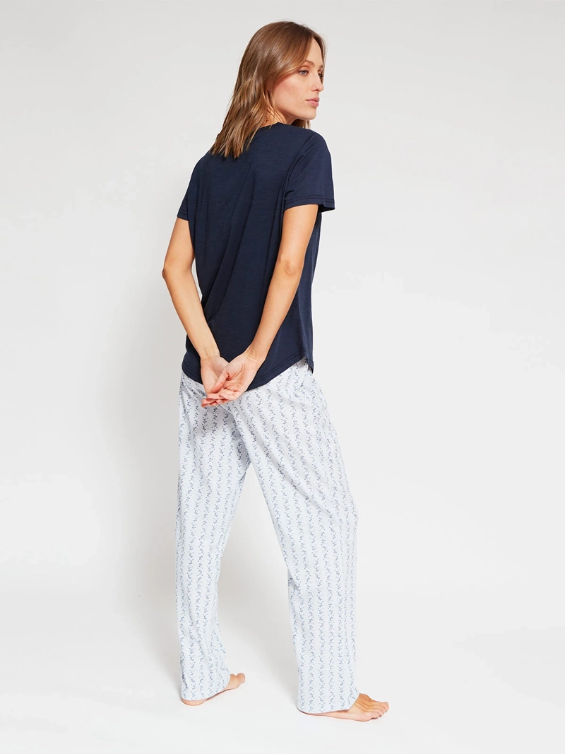PIJAMA MUJER AZIZ MANGA CORTA PANTALÓN LARGO - 2