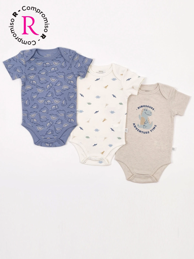 PACK X3 BODY NIÑO BABY HARVEST ALGODÓN MANGA CORTA - 1