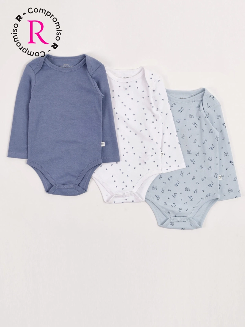 PACK X3 BODY NIÑO BABY HARVEST ALGODÓN