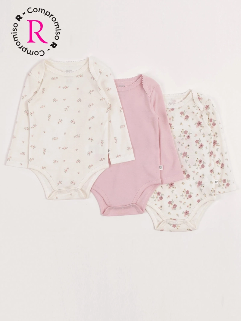 PACK X3 BODY NIÑA BABY HARVEST ALGODÓN
