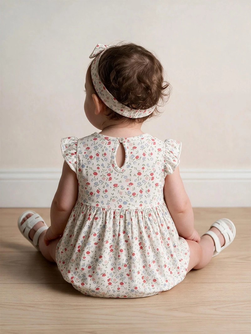 VESTIDO NIÑA BABY HARVEST ALGODÓN CUBRE PAÑAL - 2