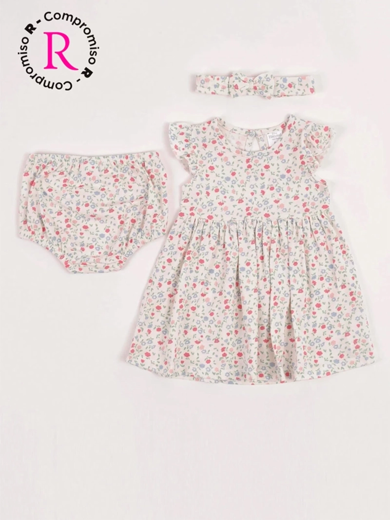 VESTIDO NIÑA BABY HARVEST ALGODÓN CUBRE PAÑAL - 3