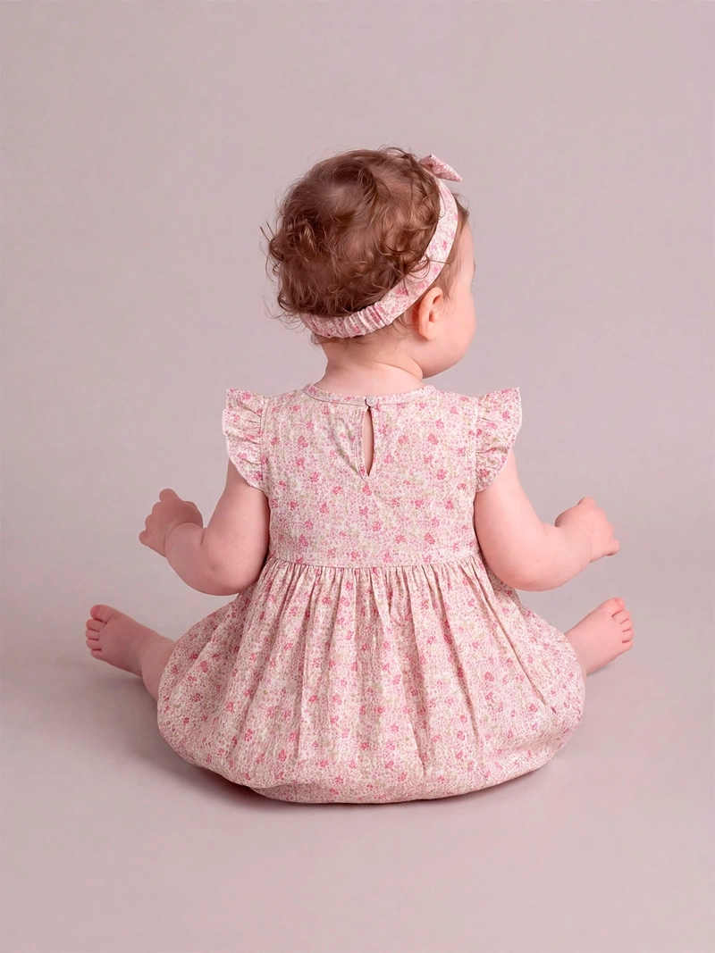 VESTIDO NIÑA BABY HARVEST ALGODÓN CUBRE PAÑAL - 2
