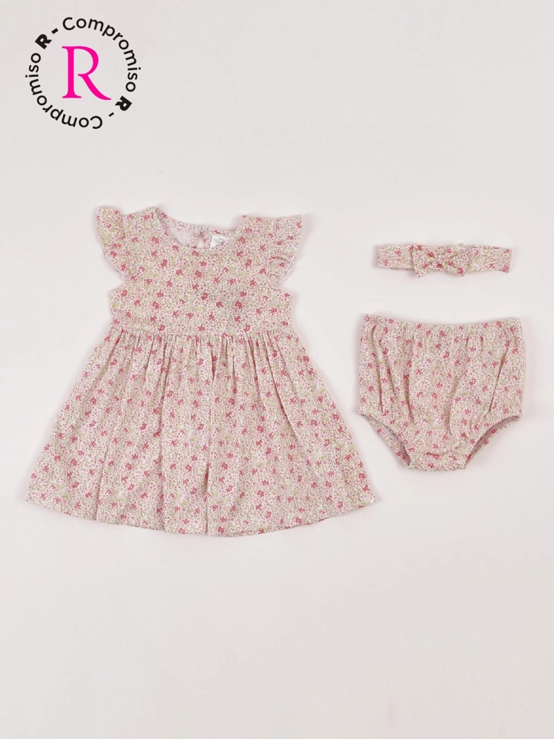 VESTIDO NIÑA BABY HARVEST ALGODÓN CUBRE PAÑAL - 3