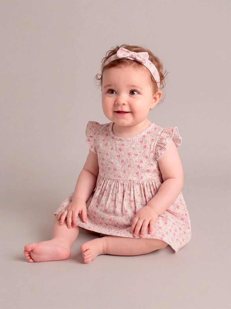 VESTIDO NIÑA BABY HARVEST ALGODÓN CUBRE PAÑAL