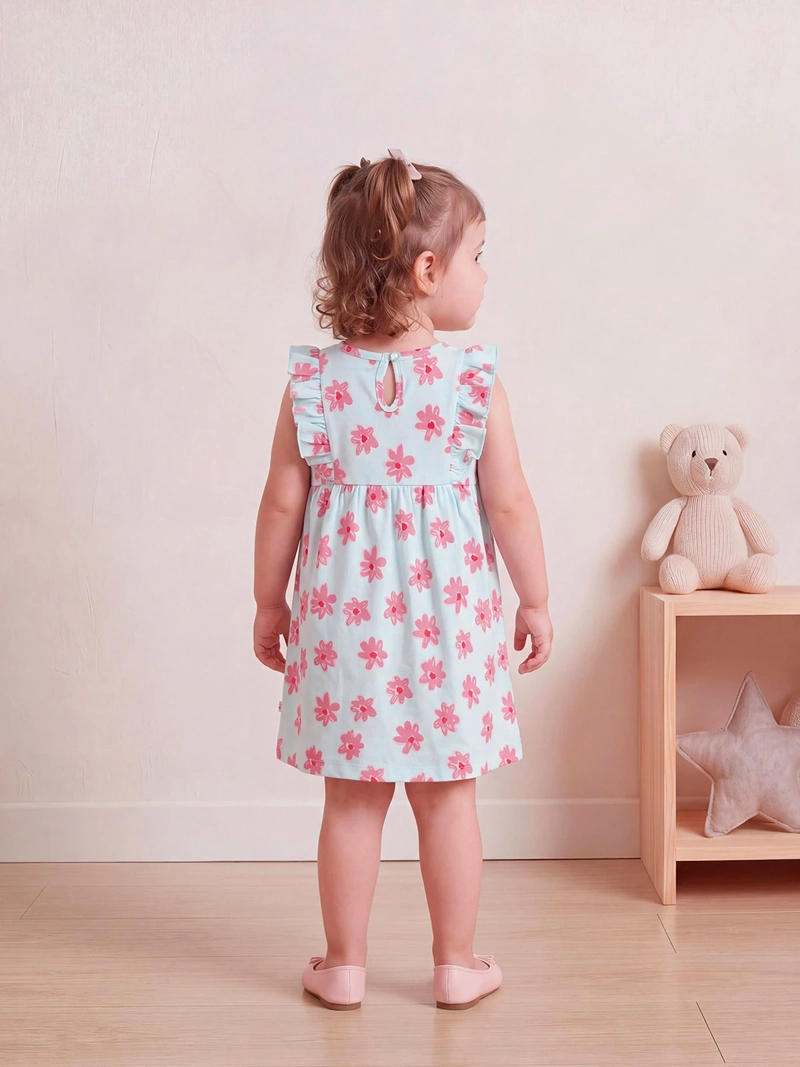 VESTIDO NIÑA BABY HARVEST ALGODÓN VUELOS ESTAMPADO - 2