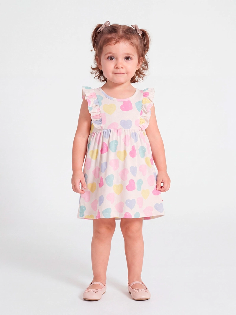 VESTIDO NIÑA BABY HARVEST ALGODÓN VUELOS ESTAMPADO