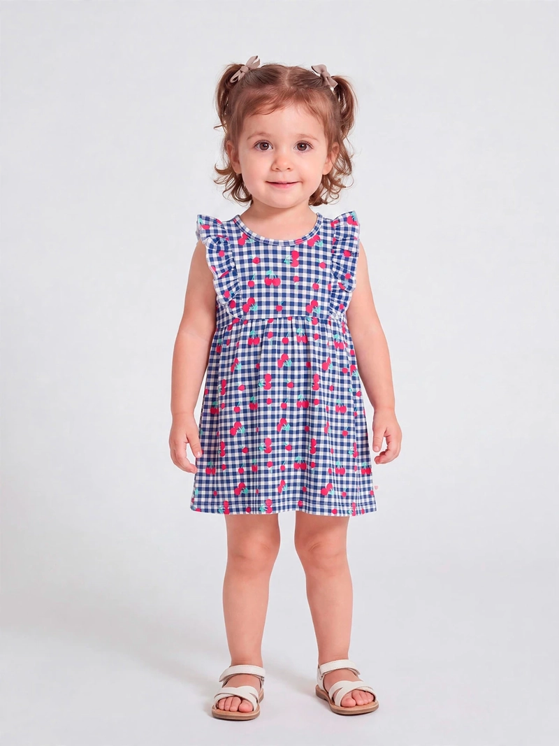VESTIDO NIÑA BABY HARVEST ALGODÓN VUELOS ESTAMPADO