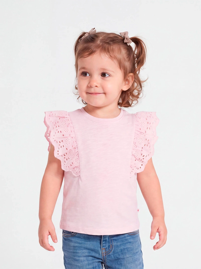 POLERA NIÑA BABY HARVEST ALGODÓN SIN MANGAS BRODERIE