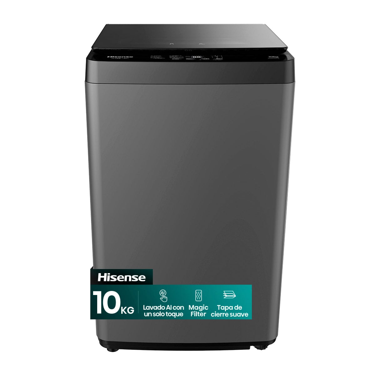 LAVADORA CARGA SUPERIOR HISENSE WT3K1031UT 10KG GRAFITO - 2