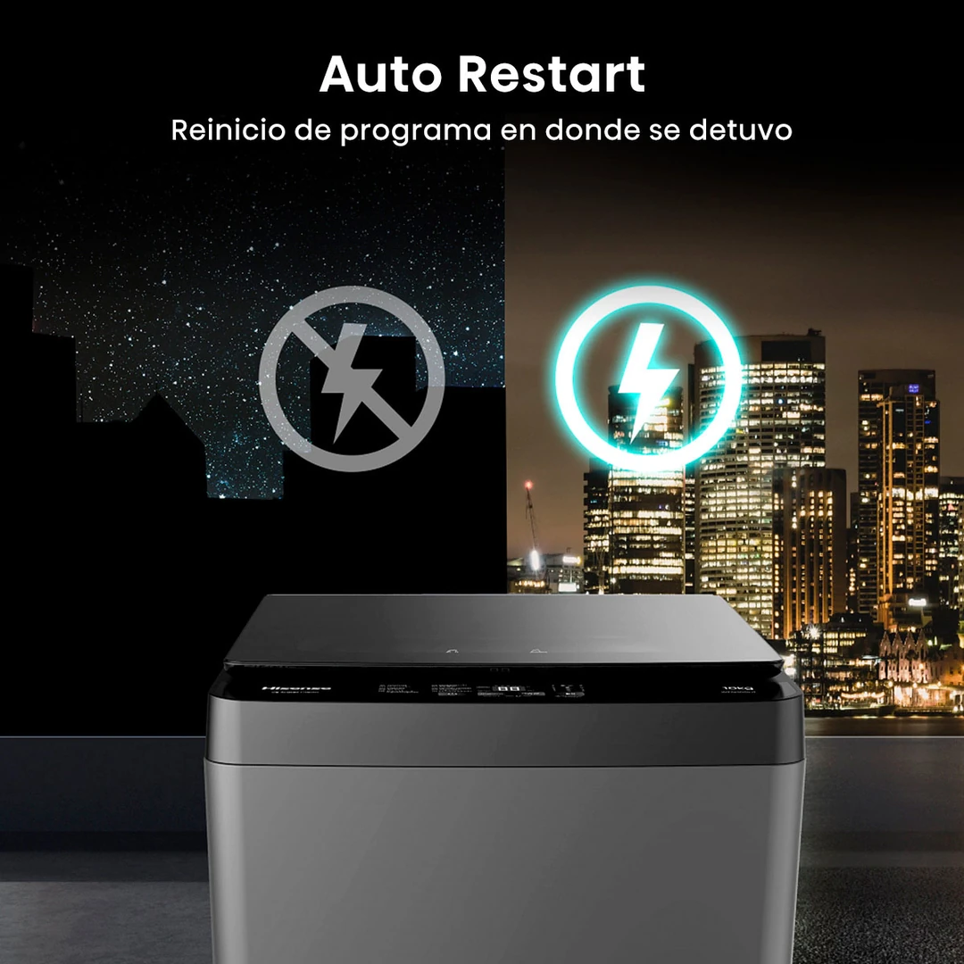 LAVADORA CARGA SUPERIOR HISENSE WT3K1031UT 10KG GRAFITO - 9