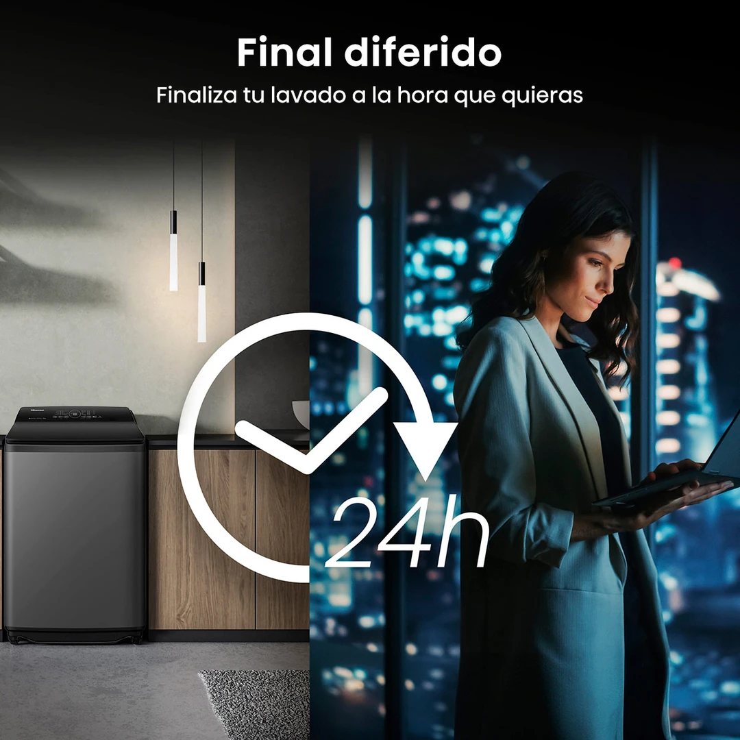 LAVADORA CARGA SUPERIOR HISENSE WT3I1923UT 19KG GRAFITO - 11