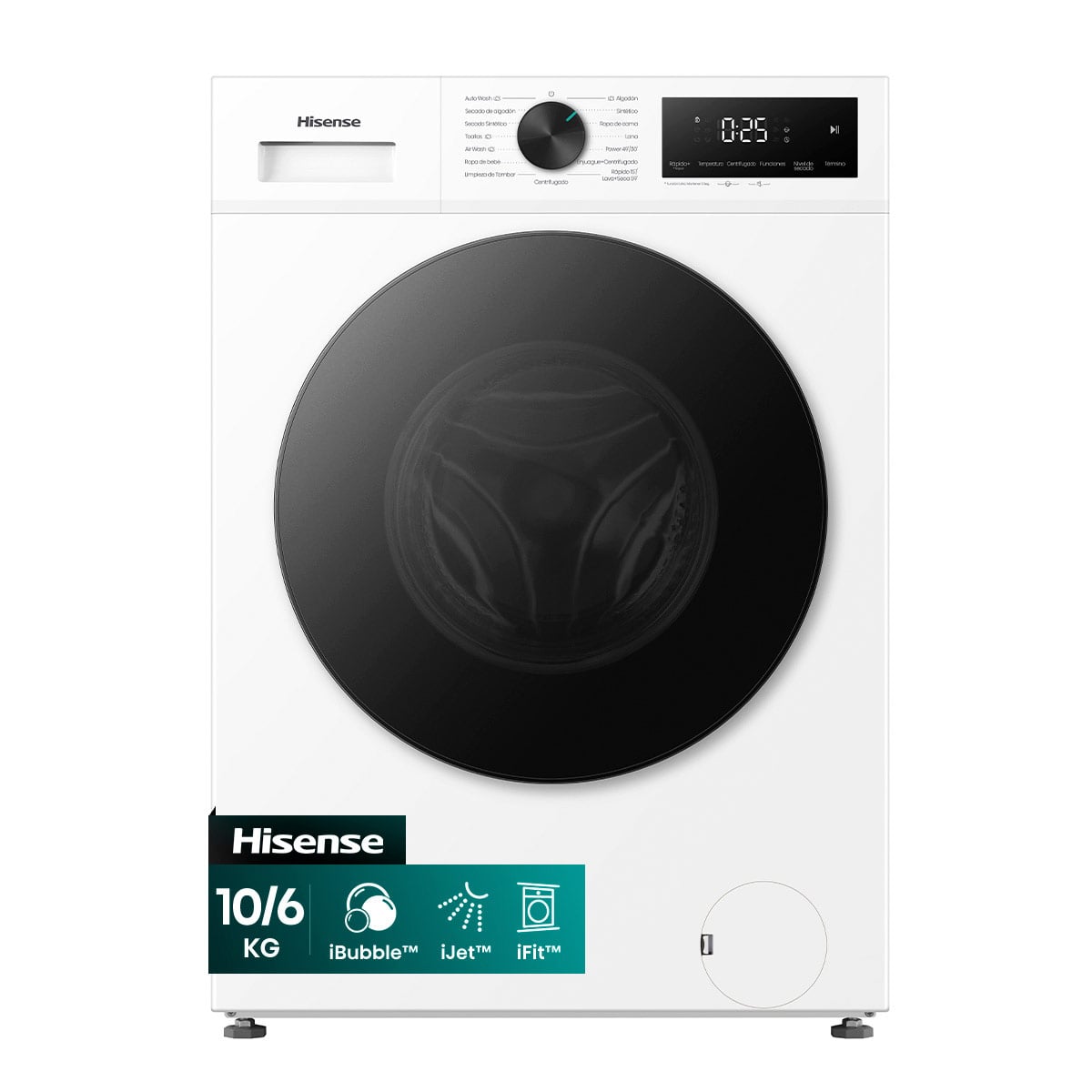 LAVADORA SECADORA HISENSE WD1I1041BW 10KG 6KG BLANCO - 2