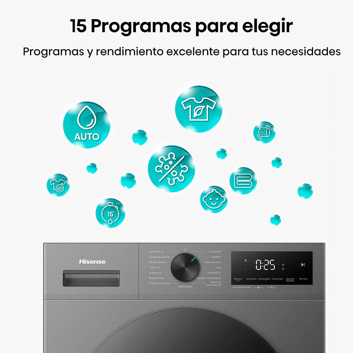 LAVADORA SECADORA HISENSE WD1I1041BT 10KG 6KG GRAFITO - 12