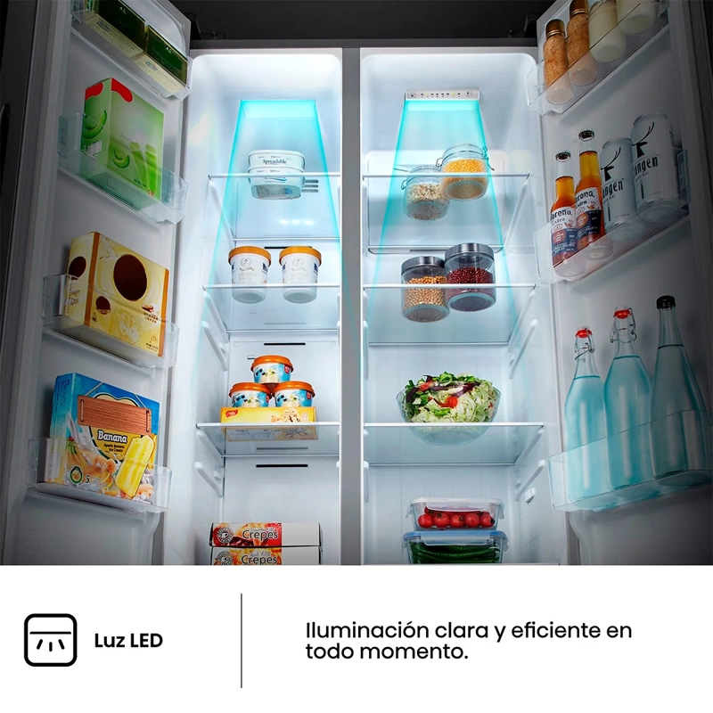 REFRIGERADOR SIDE BY SIDE HISENSE RS3P428NEDA 441L NO FROST PLATA - 12