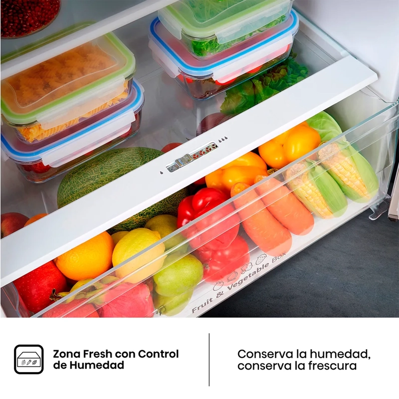 REFRIGERADOR TOP FREEZER HISENSE RT488N4ASU1 382L NO FROST PLATA - 11
