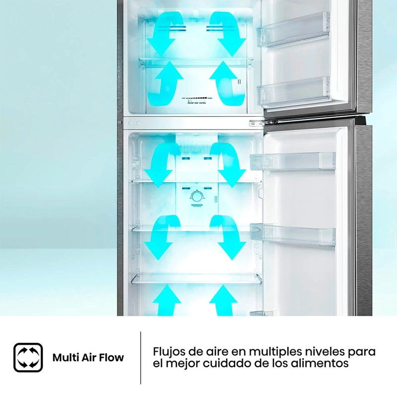 REFRIGERADOR TOP FREEZER HISENSE RT488N4ASU1 382L NO FROST PLATA - 7